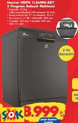 HOOVER HDPN 1L360PA-EGY 5 PROGRAM BULAŞIK MAKİNESİ